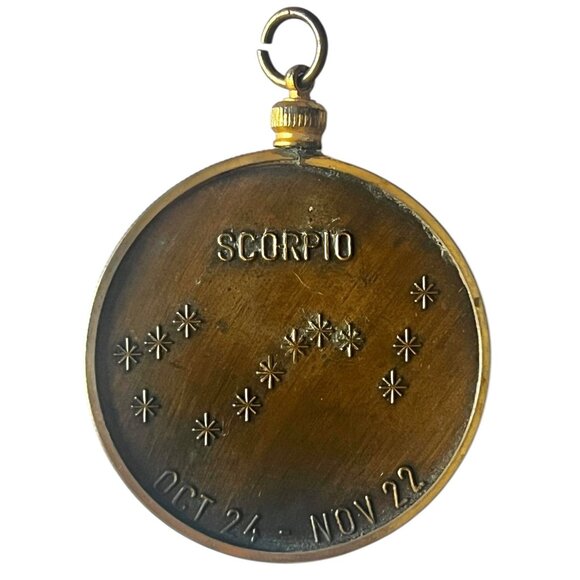 Vintage Scorpio Zodiac Pendant Brass & Copper - Picture 2 of 5